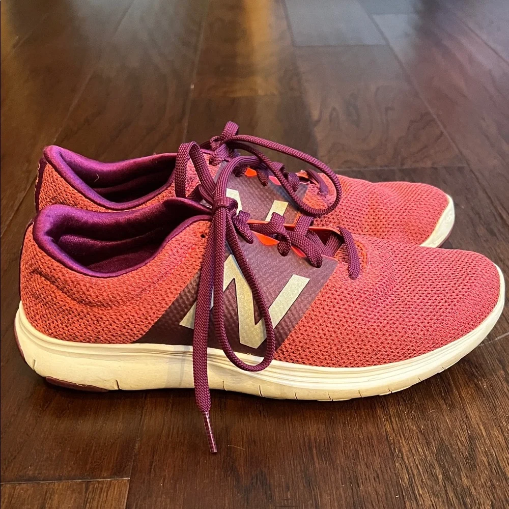 New Balance Women's Berry and Silver Athletic Shoes